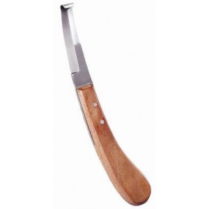 Нож копытный с деревянной ручкой двухсторонний